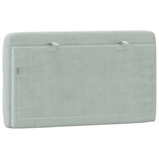 Hoofdbordkussen Velvet 90 cm Lichtgrijs