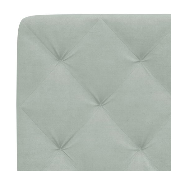 Hoofdbordkussen Velvet 90 cm Lichtgrijs