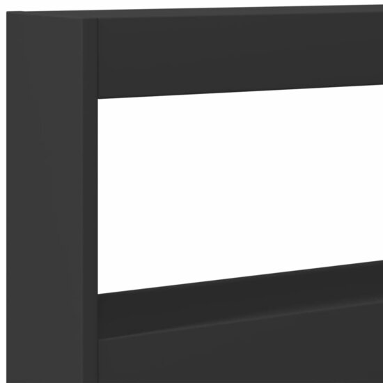Hoofdbordkast Met Led-Verlichting 180 x 17 x 102 cm Zwart