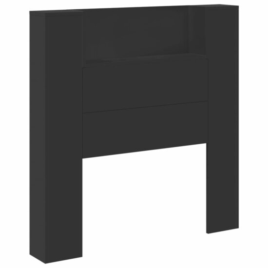 Hoofdbordkast Met Led-Verlichting 100X16,5X103,5 Cm 100 x 16.5 x 103.5 cm Zwart