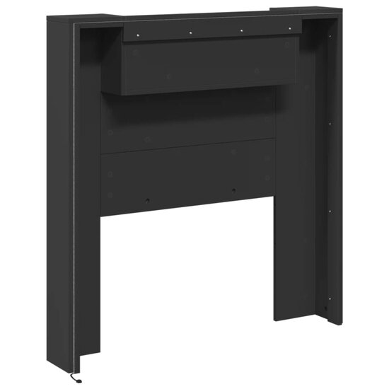 Hoofdbordkast Met Led-Verlichting 100X16,5X103,5 Cm 100 x 16.5 x 103.5 cm Zwart