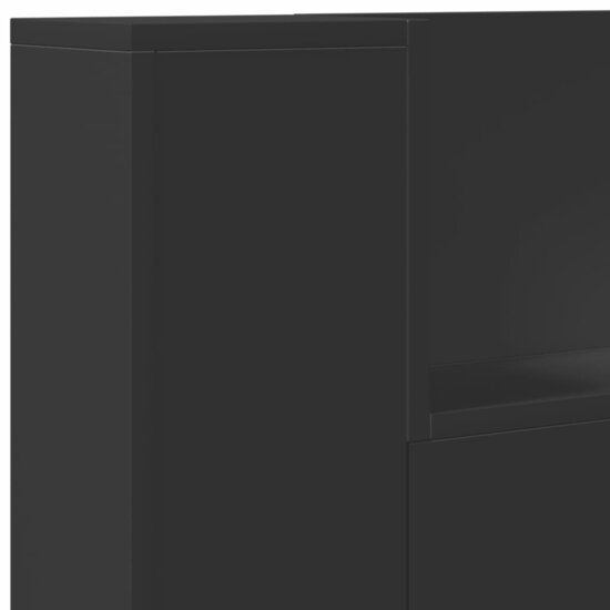 Hoofdbordkast Met Led-Verlichting 120X16,5X103,5 Cm 120 x 16.5 x 103.5 cm Zwart