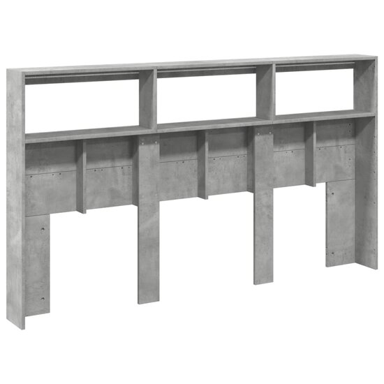Hoofdbordkast Met Led-Verlichting 180 x 17 x 102 cm Betongrijs