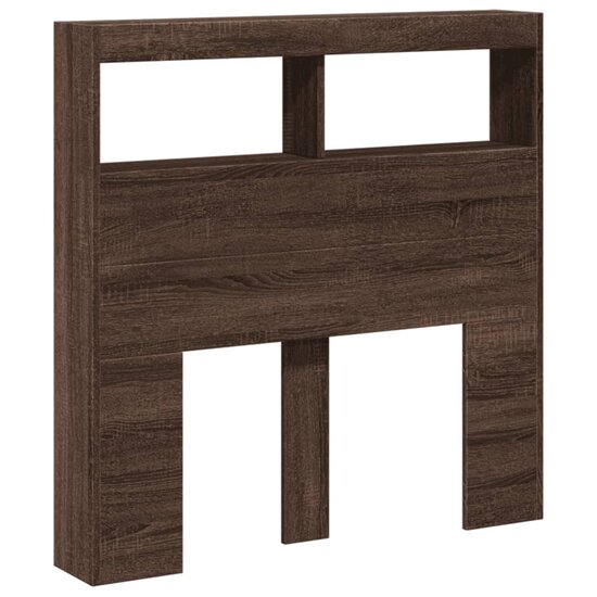 Hoofdbordkast Met Led-Verlichting Bruin Eiken 100 x 17 x 102 cm bruin eikenkleur