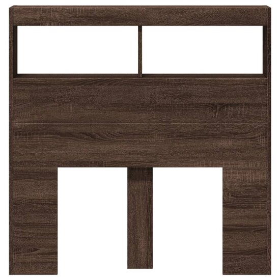 Hoofdbordkast Met Led-Verlichting Bruin Eiken 100 x 17 x 102 cm bruin eikenkleur