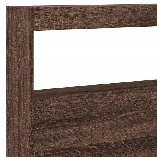 Hoofdbordkast Met Led-Verlichting Bruin Eiken 220 x 17 x 102 cm bruin eikenkleur