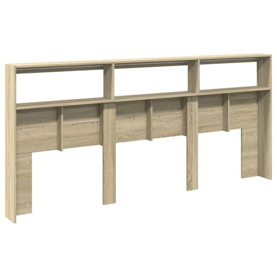 Hoofdbordkast Met Led-Verlichting 220 x 17 x 102 cm Sonoma eiken