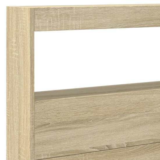 Hoofdbordkast Met Led-Verlichting 220 x 17 x 102 cm Sonoma eiken