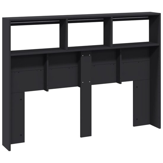 Hoofdbordkast Met Led-Verlichting 140 x 17 x 102 cm Zwart