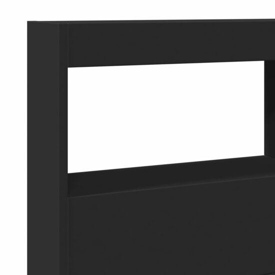Hoofdbordkast Met Led-Verlichting 140 x 17 x 102 cm Zwart