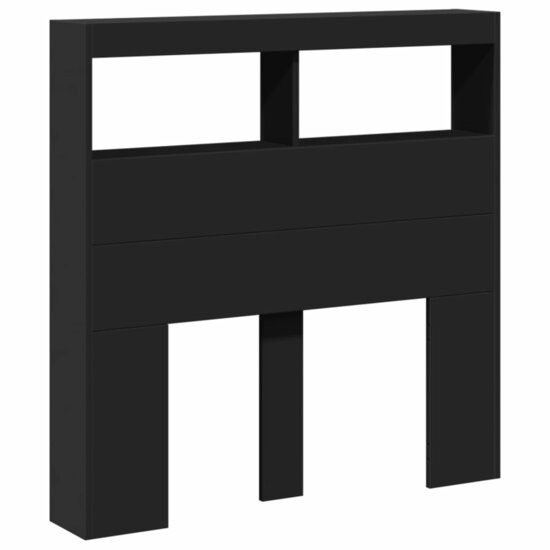 Hoofdbordkast Met Led-Verlichting 100 x 17 x 102 cm Zwart
