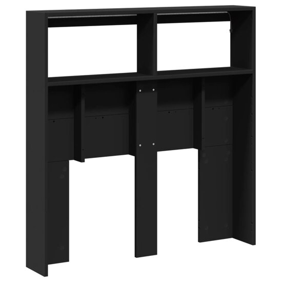 Hoofdbordkast Met Led-Verlichting 100 x 17 x 102 cm Zwart