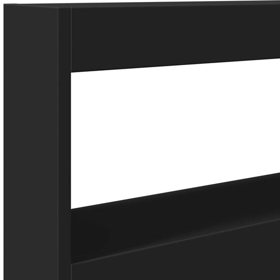 Hoofdbordkast Met Led-Verlichting 100 x 17 x 102 cm Zwart