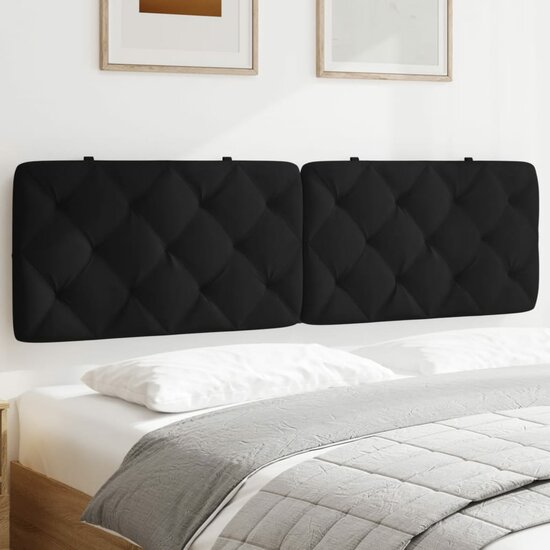 Hoofdbordkussen Fluweel 180 cm Zwart