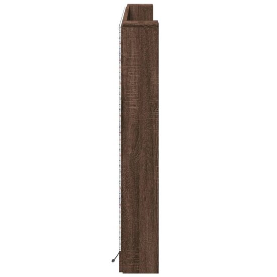 Hoofdbordkast Met Led-Verlichting 180X16,5X103,5 Cm Bruin Eiken 180 x 16.5 x 103.5 cm bruin eikenkleur