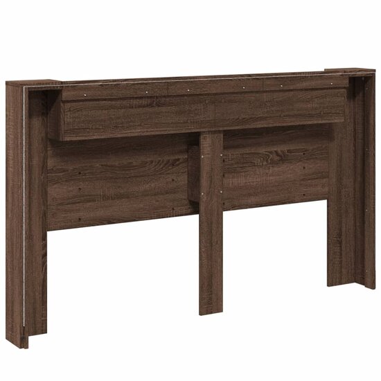Hoofdbordkast Met Led-Verlichting 180X16,5X103,5 Cm Bruin Eiken 180 x 16.5 x 103.5 cm bruin eikenkleur
