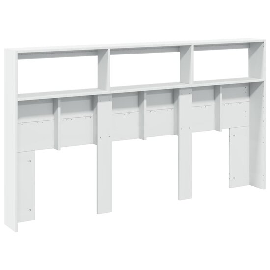 Hoofdbordkast Met Led-Verlichting 180 x 17 x 102 cm Wit