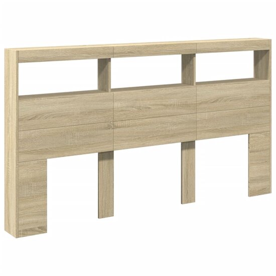 Hoofdbordkast Met Led-Verlichting 180 x 17 x 102 cm Sonoma eiken