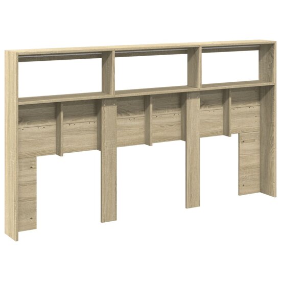 Hoofdbordkast Met Led-Verlichting 180 x 17 x 102 cm Sonoma eiken