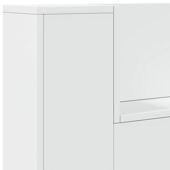 Hoofdbordkast Met Led-Verlichting 100X16,5X103,5 Cm 100 x 16.5 x 103.5 cm Wit
