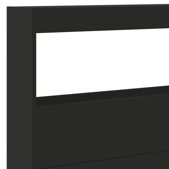 Hoofdbordkast Met Led-Verlichting 220 x 17 x 102 cm Zwart