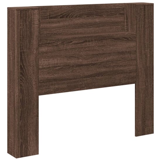 Hoofdbordkast Met Led-Verlichting 120X16,5X103,5 Cm Bruin Eiken 120 x 16.5 x 103.5 cm bruin eikenkleur