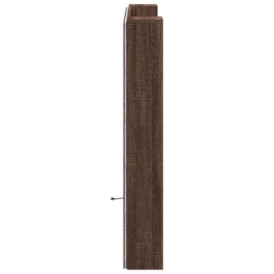 Hoofdbordkast Met Led-Verlichting 120X16,5X103,5 Cm Bruin Eiken 120 x 16.5 x 103.5 cm bruin eikenkleur
