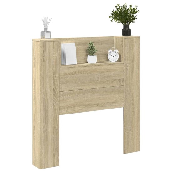 Hoofdbordkast Met Led 100X16,5X103,5 Cm Kleurig 100 x 16.5 x 103.5 cm Sonoma eiken