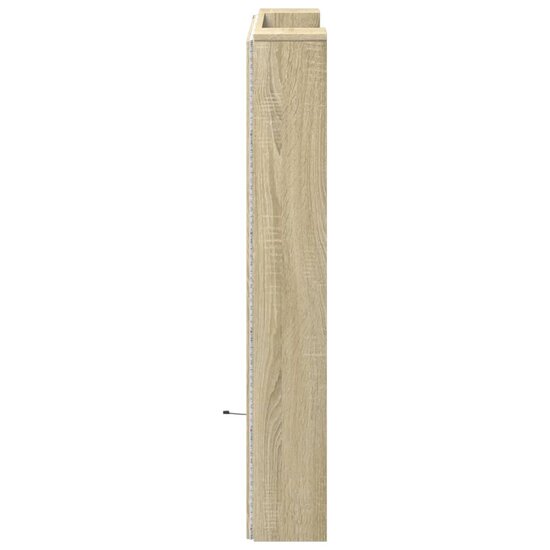 Hoofdbordkast Met Led 100X16,5X103,5 Cm Kleurig 100 x 16.5 x 103.5 cm Sonoma eiken