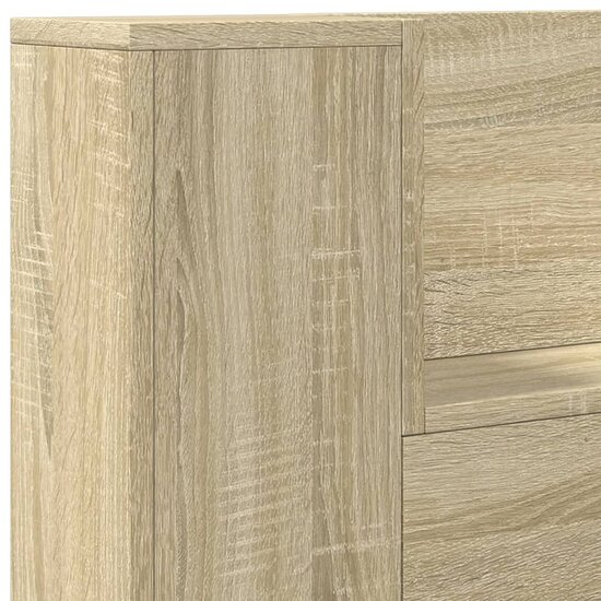 Hoofdbordkast Met Led 100X16,5X103,5 Cm Kleurig 100 x 16.5 x 103.5 cm Sonoma eiken