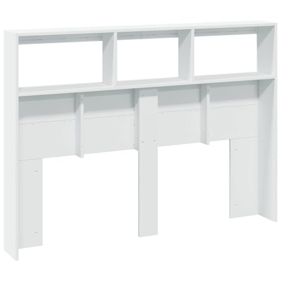 Hoofdbordkast Met Led-Verlichting 140 x 17 x 102 cm Wit