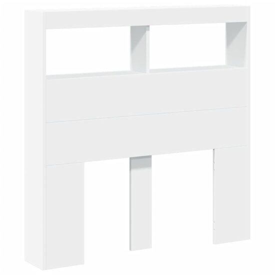 Hoofdbordkast Met Led-Verlichting 100 x 17 x 102 cm Wit