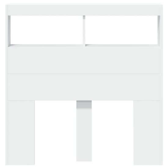 Hoofdbordkast Met Led-Verlichting 100 x 17 x 102 cm Wit