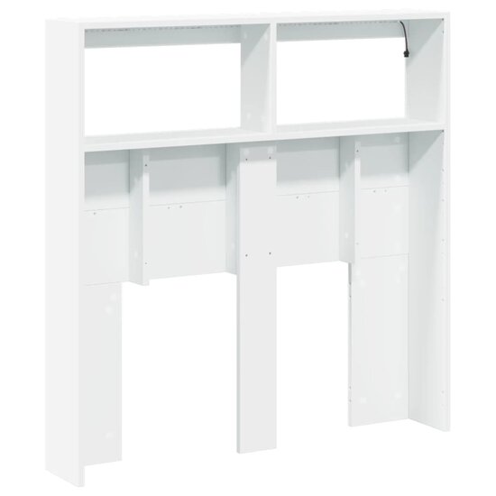 Hoofdbordkast Met Led-Verlichting 100 x 17 x 102 cm Wit