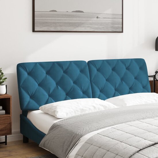 Hoofdbordkussen Fluweel 160 cm Blauw