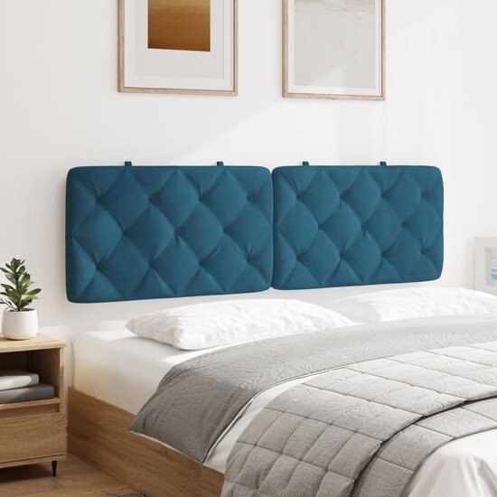 Hoofdbordkussen Fluweel 160 cm Blauw