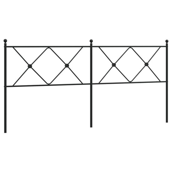 Hoofdbord Metaal 180 cm Zwart