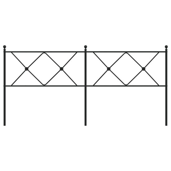 Hoofdbord Metaal 180 cm Zwart