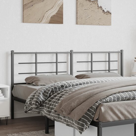 Hoofdbord Metaal 193 cm Zwart