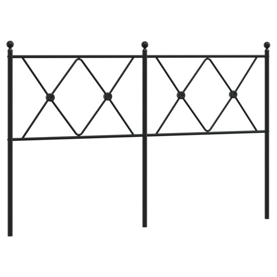 Hoofdbord Metaal 137 cm Zwart