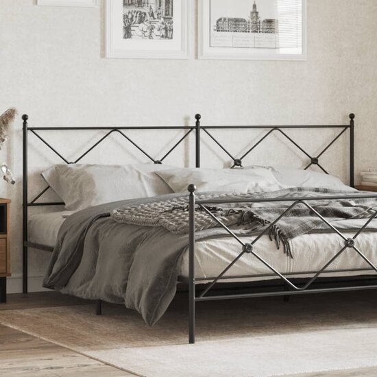 Hoofdbord Metaal 193 cm Zwart