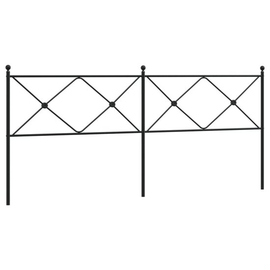 Hoofdbord Metaal 193 cm Zwart
