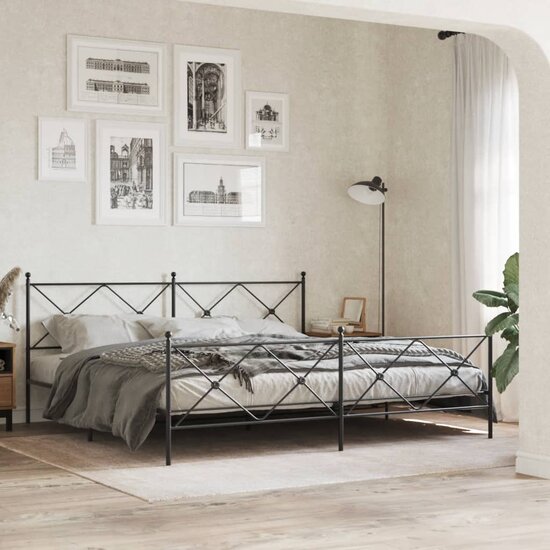Hoofdbord Metaal 193 cm Zwart