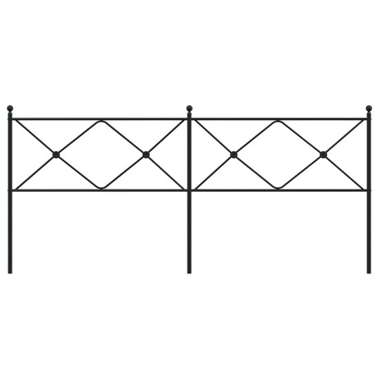 Hoofdbord Metaal 193 cm Zwart
