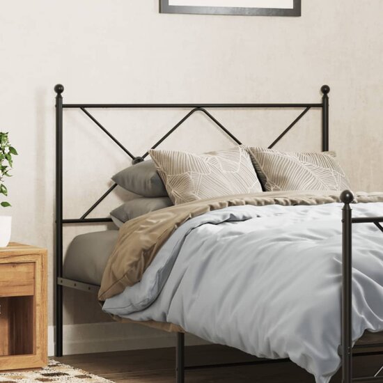 Hoofdbord Metaal 107 cm Zwart