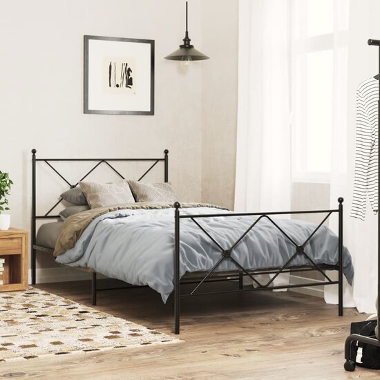Hoofdbord Metaal 107 cm Zwart