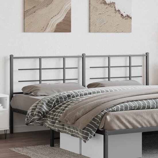 Hoofdbord Metaal 200 cm Zwart