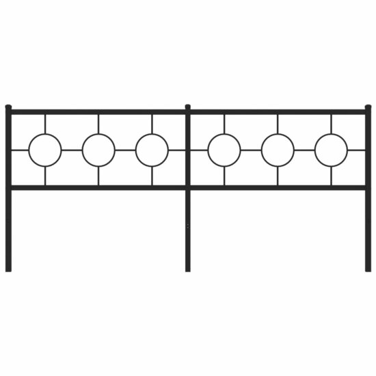 Hoofdbord Metaal 200 cm Zwart