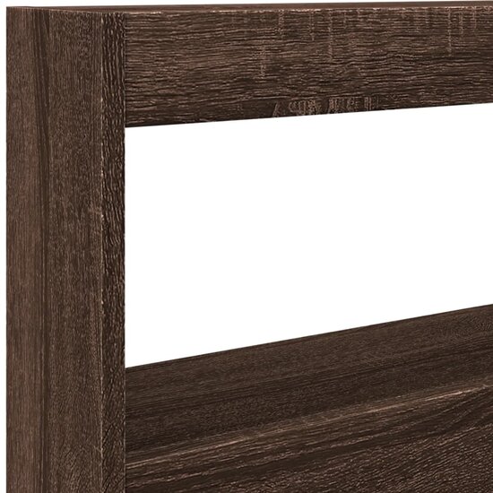 Hoofdbordkast Met Led-Verlichting Bruin Eiken 120 x 17 x 102 cm bruin eikenkleur