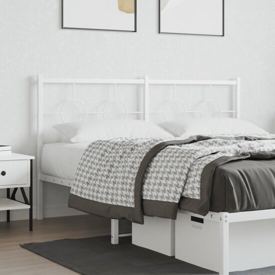 Hoofdbord Metaal 160 cm Wit